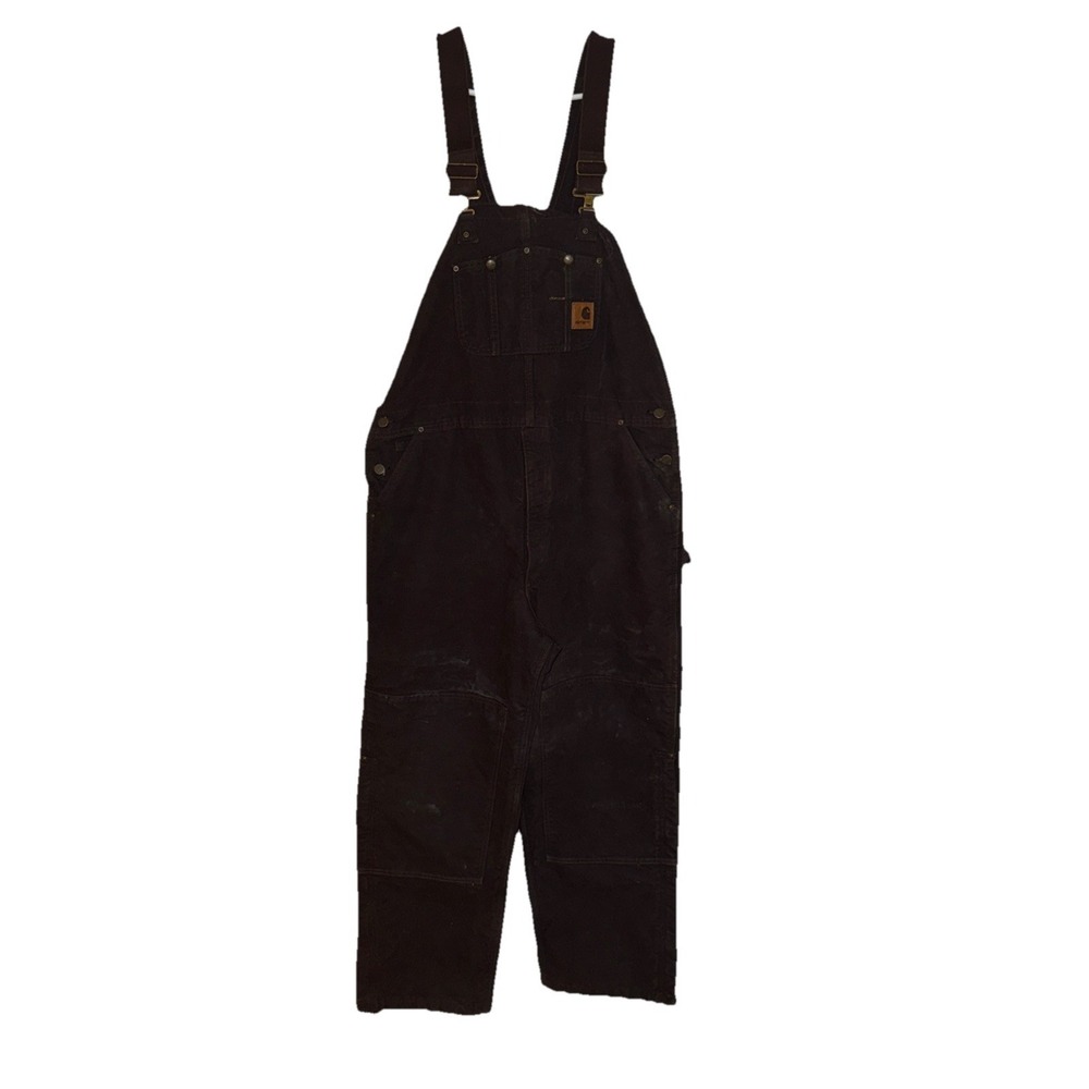 Vintage Carhartt Double Knee Insulated Overalls Brown Size 42x32 R27 DKB Brown